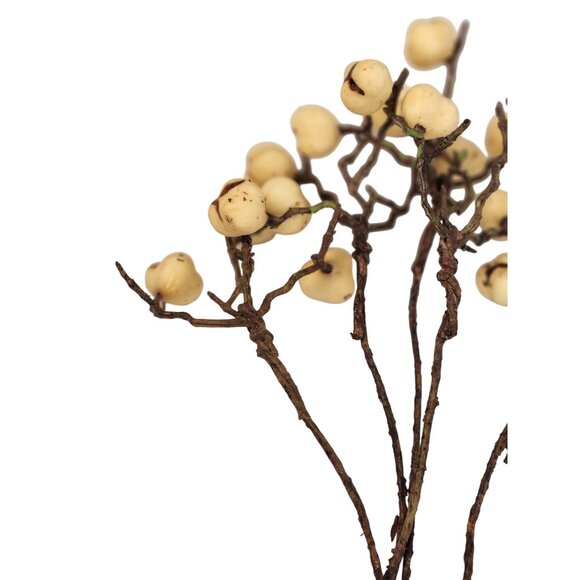 Artificial White Berry Stems 10" 5 Stem Bundle Rustic Floral Arrangement Decor - Picture 4 of 7